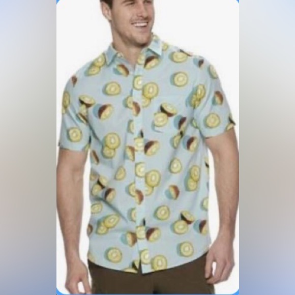 urban pipeline Other - Urban Pipeline Light Blue Kiwi Print Men's Shirt Size Large